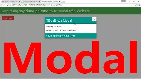W3.CSS; Xây dựng ứng dụng Modal bằng W3 CSS và JavaScript