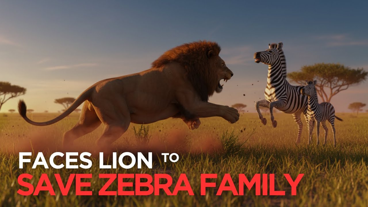 Wild Life: Brave Wildebeest Faces Lion to Save Zebra Family