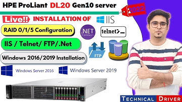 HP ProLiant DL20 Gen10 Server installation | Install windows server 2016/2019/2022/IIS/TELNET/FTP