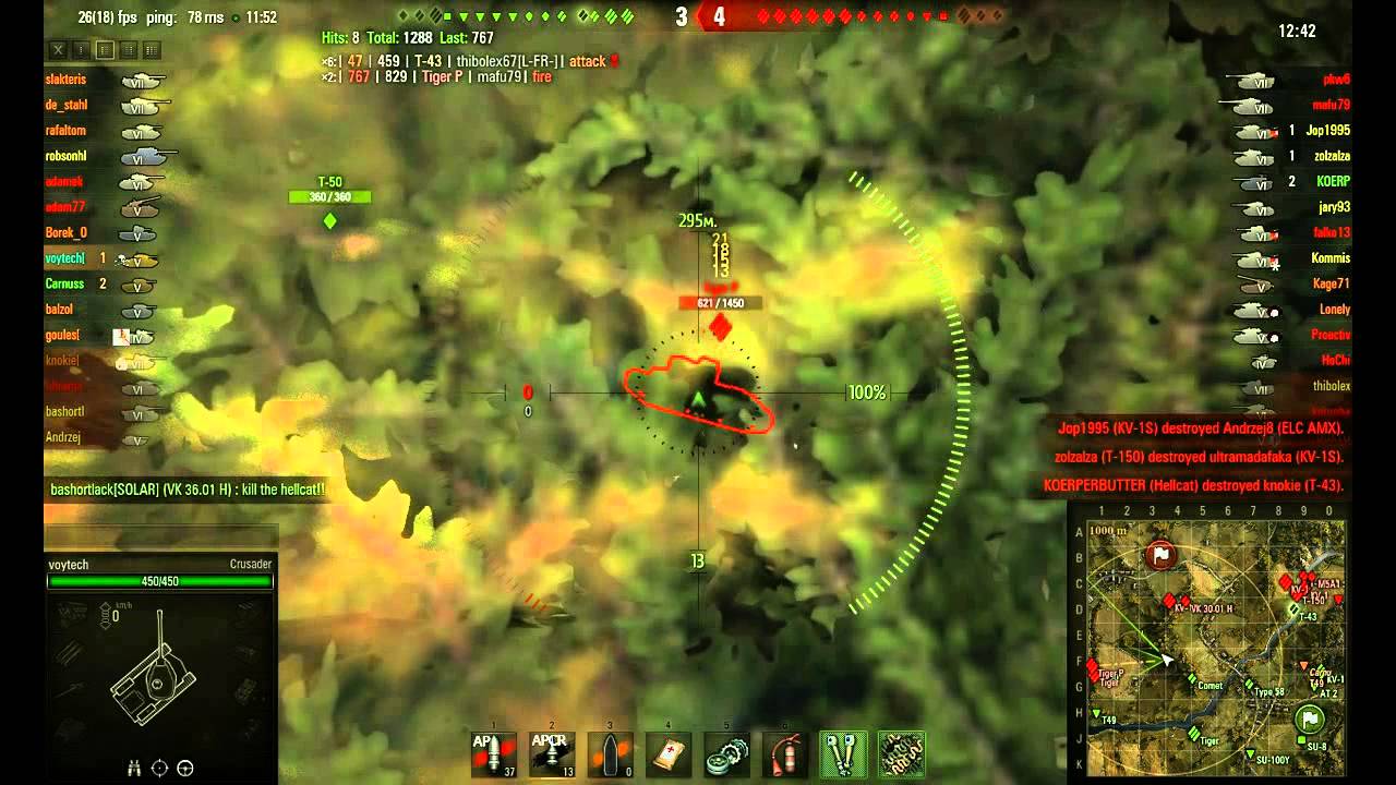 wot replay WoT 0.8.5 - Crusader - Redshire - 2888 dmg