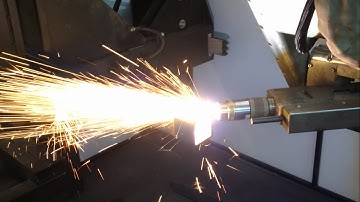 Metaltek XB1200 plasma coping robot making lots of sparks