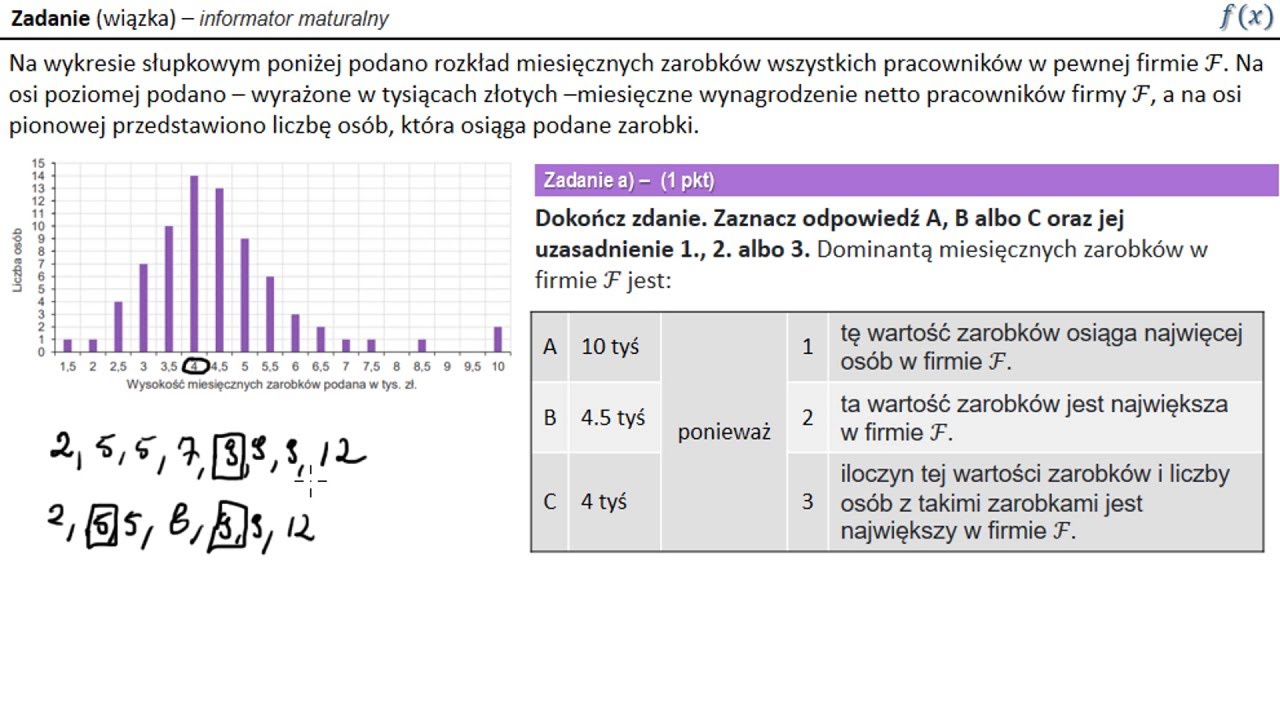 Statystyka I Prawdopodobieństwo Klasa 8 Matura z matematyki:Prawdopodobieństwo i statystyka - zadanie - 20 (a