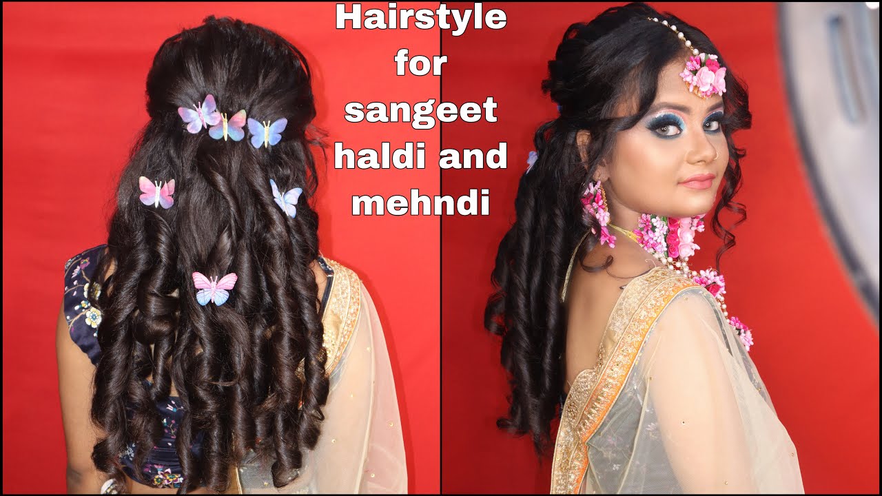 25+ Sangeet Hairstyles That are Beautiful Beyond Words! | WeddingBazaar |  Hair styles, Indian hairstyles, Open hairstyles