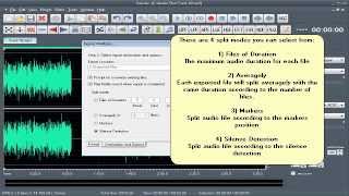 Split audio file based on duration time, averagely, markers, and silence detection