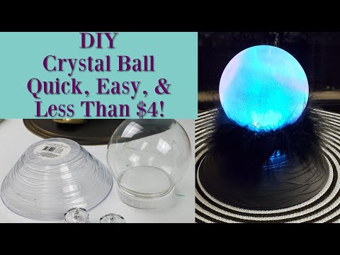 DIY Color Changing Crystal Ball Dollar Tree DIY Halloween Decor