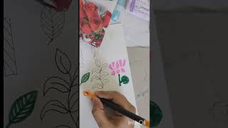 Easy Doodle Art Ideas for Journal& Scrapbook🌈 | Cute Flowers, Hearts & Leaves Drawing#youtubeshorts