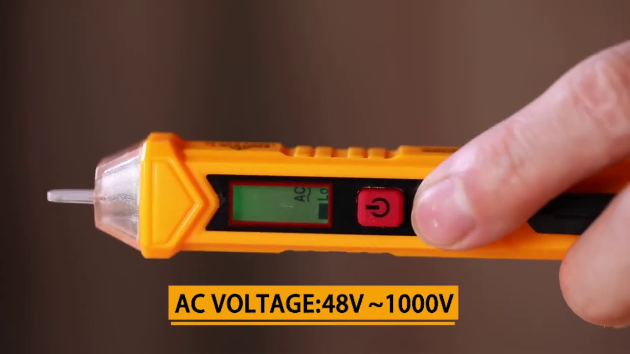 Detector De Voltaje Sin Contacto - Rango 12V-1000V, 3 Niveles De Sensibilidad, Luz LED Y Alarma Sonora, Incluye Linterna, Pilas No Incluidas