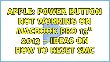 Apple: Power button not working on Macbook PRO 13" 2013 - ideas on how to reset SMC