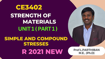 CE3402 | CE8402 Strength of Materials Unit 1 Part 1 Regulation 2021 #CE3402 #CE8402