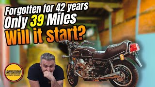 Abandoned motorcycle 42 years only 39 Miles! Will it Run?