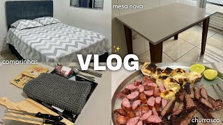 rotina real | comprinhas para casa, mesa nova, churrasco, recebidos SHEIN home…#morandosozinha 