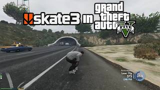 Franklin Gaps Into The GTA 5 Military Base in Skate 3
