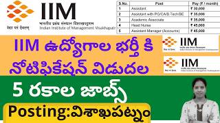 IIM Visakhapatnam Recruitment 2026 || IIM Visakhapatnam notification online apply process |gov jobs