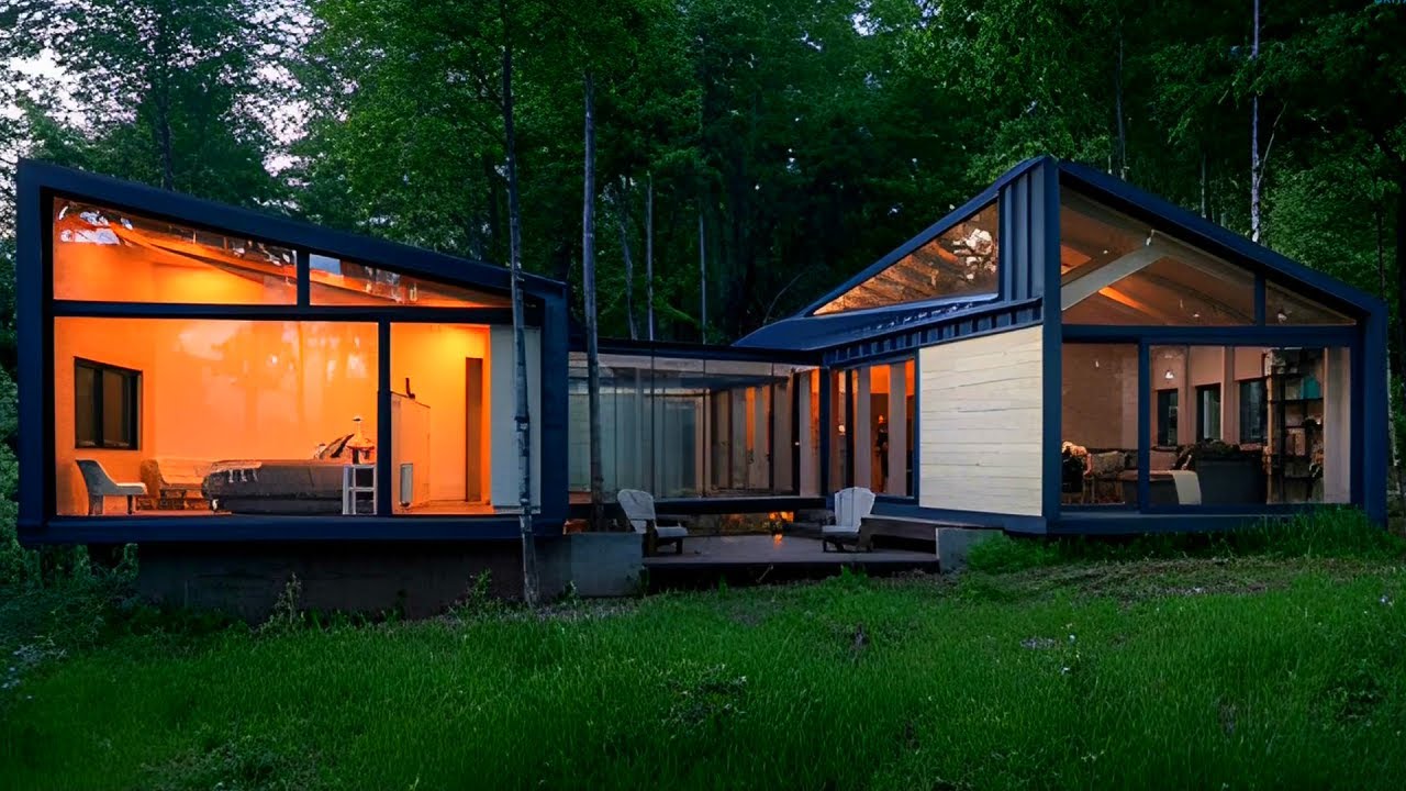 Minimalist house design in the forest is suitable for family vacations
