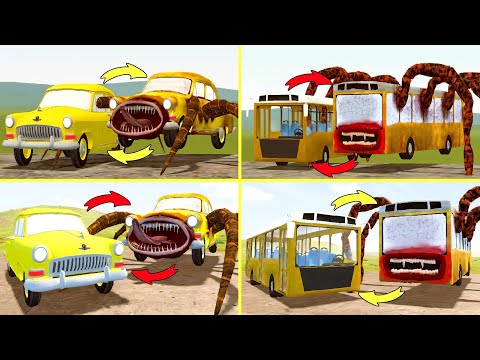NEW EVOLUTION OF MONSTERS:BUS EATER VS GRANDPA HOUSE VS HUNGRY WORM VS THOMAS TRAIN VS CAR EATER !?