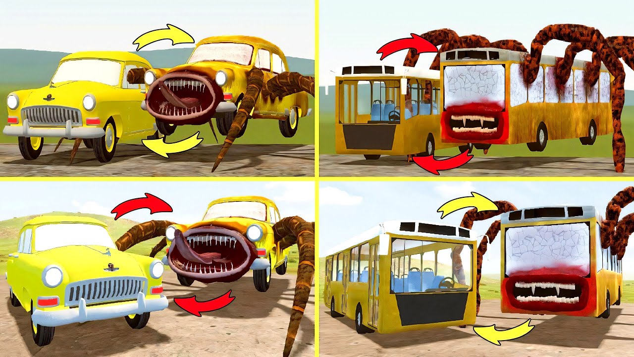 NEW EVOLUTION OF MONSTERS:BUS EATER VS GRANDPA HOUSE VS HUNGRY WORM VS THOMAS TRAIN VS CAR EATER !?