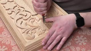 Carved backgammon, the beginning of work, wood carving