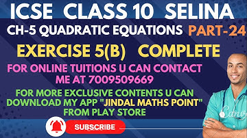 Master Quadratic Equations | ICSE Class 10 Maths Exam Revision |Ex-5(B) Complete