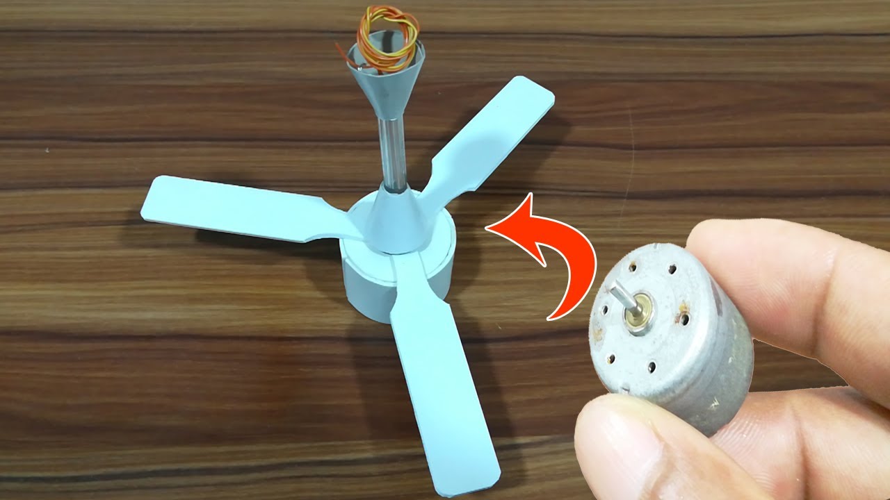 DIY Ceiling Fan - Homemade DC Ceiling Fan Science Project - YouTube