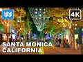 [4K] Downtown Santa Monica California at Night - 2021 Walking Tour From 3rd Street Promenade to Pier