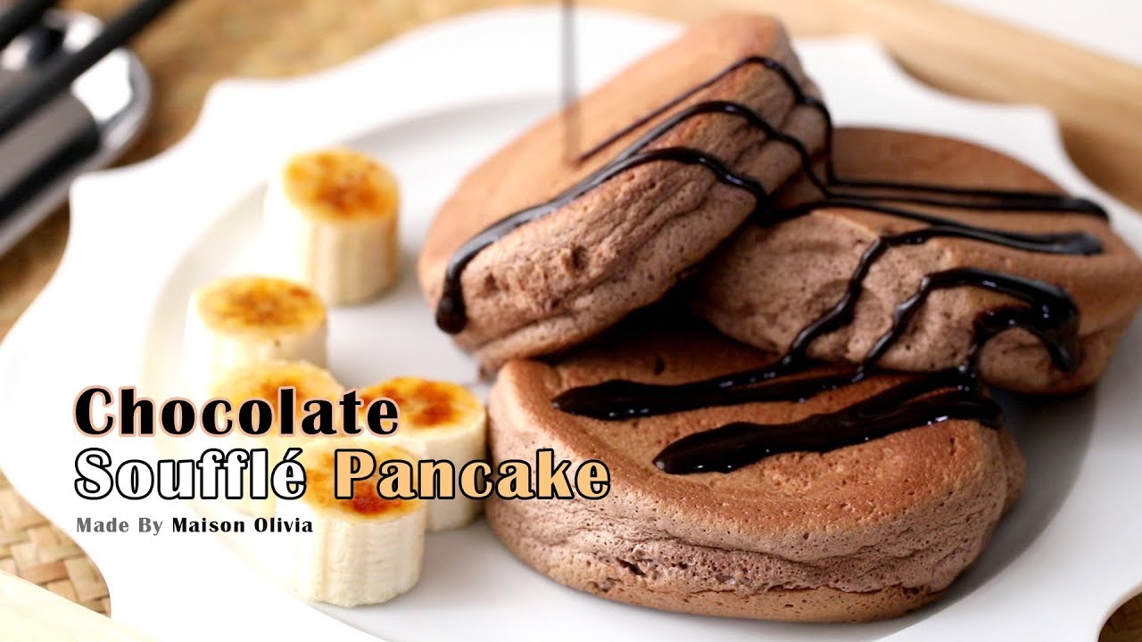 초코 수플레 팬케이크 만들기 ( Chocolate Souffle Pancake / チョコレート スフレパンケーキ ) - 메종올리비아