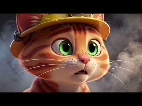Firefighter Cat: A firefighter cat, but extremely afraid of fire.