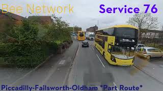 Bee Network 76 Outbound Metroline Hyde Rd driver route training Manchester Failsworth Oldham TFGM 