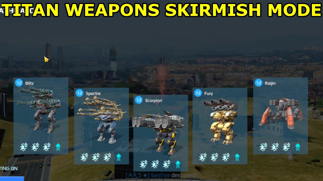 Titan Weapons Skirmish Mode. War Robots