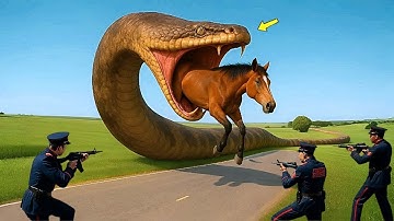Brave Heroes Save Carefree Horse From Giant Python Attack After Owner Away🐍