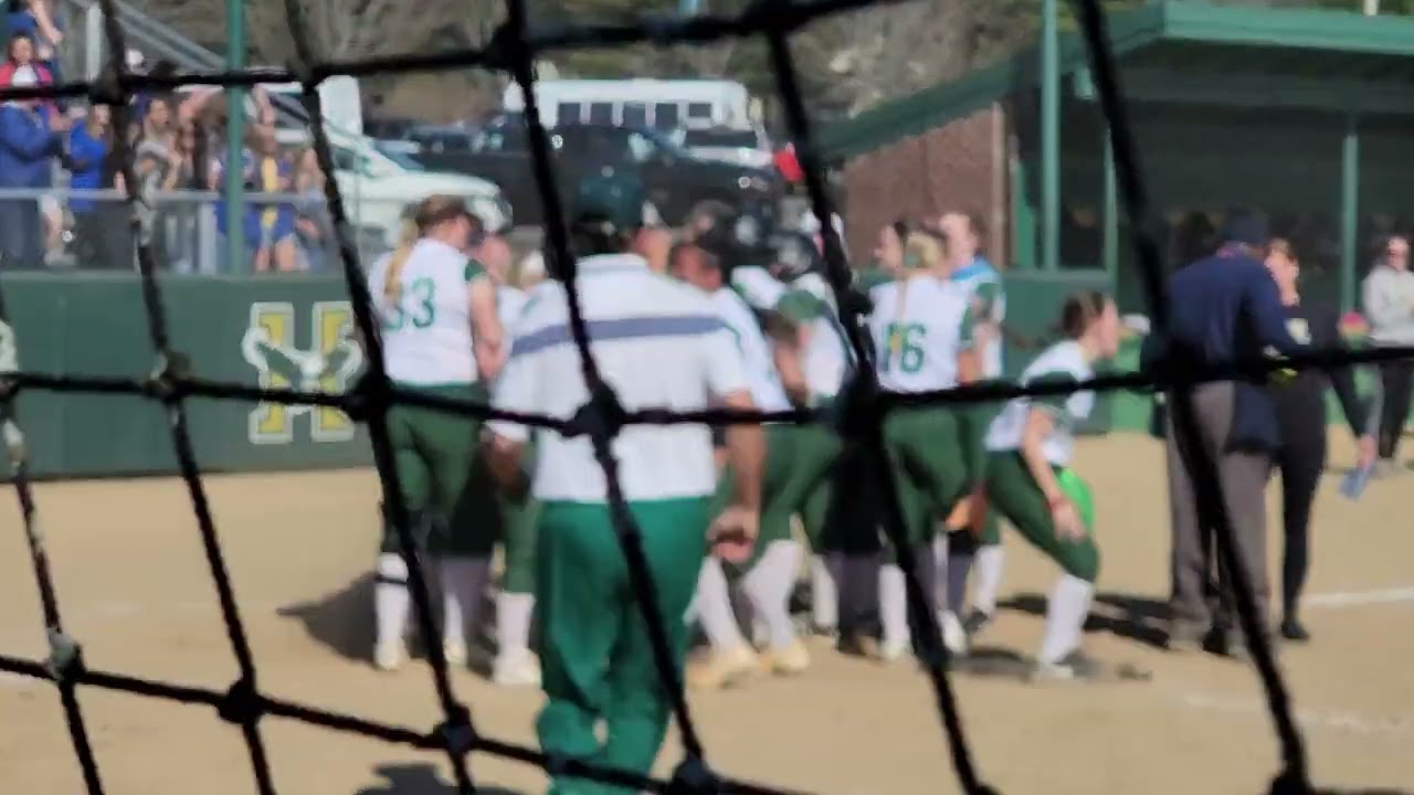 The Husson Eagles celebrate a walkoff homerun by Kenzie Dore- NAC Softball Tournament 5/6/22