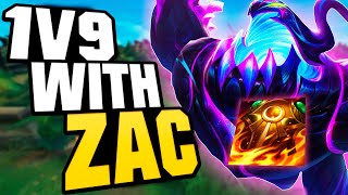 COMPLETELY 1V9 every game with ZAC jungle!