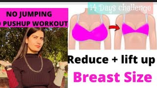 Breast reduce nd left up || 14 days challenge || Intense workout at Home fitfam shorts weightloss