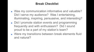 KANW Radio Broadcasting Class Session 9-5 Improvement