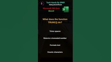 What does the function TRUNC() do? | #ExcelTips #ExcelTricks #ExcelQuiz #ExcelTraining