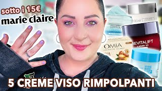 5 MIGLIORI CREME VISO RIMPOLPANTI SOTTO I 15€ secondo Marie Claire🤩