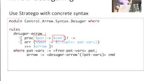 Haskell Symposium 2012.  Sebastian Erdweg:  Language extensibility with SugarHaskell.