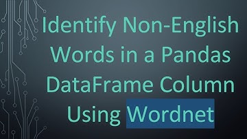 Identify Non-English Words in a Pandas DataFrame Column Using Wordnet