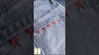 Bow Embroidery On Jeans. Embroidery Tutorial.