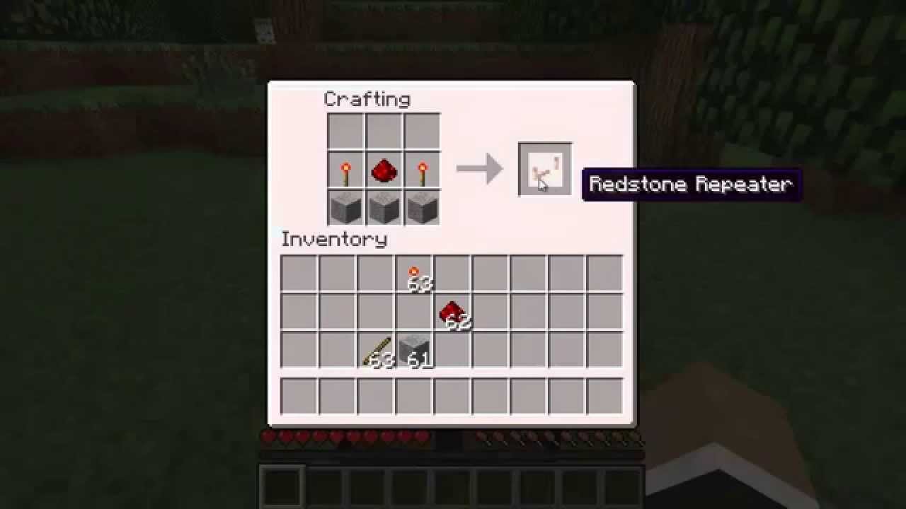 Minecraft:How to make Redstone torch,Redstone repeater,Piston