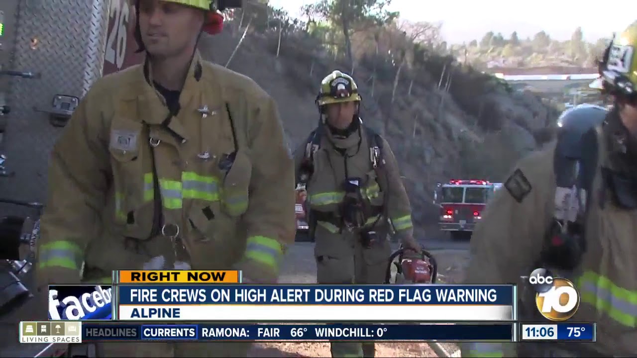 Fire breaks out during Red Flag Warning - YouTube