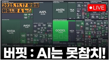 버핏 구글 매수!! 환율 1,450원!! 반등 가즈아!!!!ㅣ[아침시황&미국마감] #251117