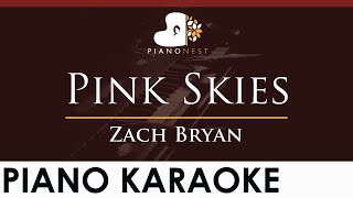 Zach Bryan - Pink Skies - HIGHER Key (Piano Karaoke Instrumental)