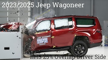 2023/2025 Jeep Wagoneer IIHS Driver Side Small Overlap Frontal Crash Test (Extended Footage)