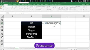 How to write Trademark Sign ™ In Microsoft Excel