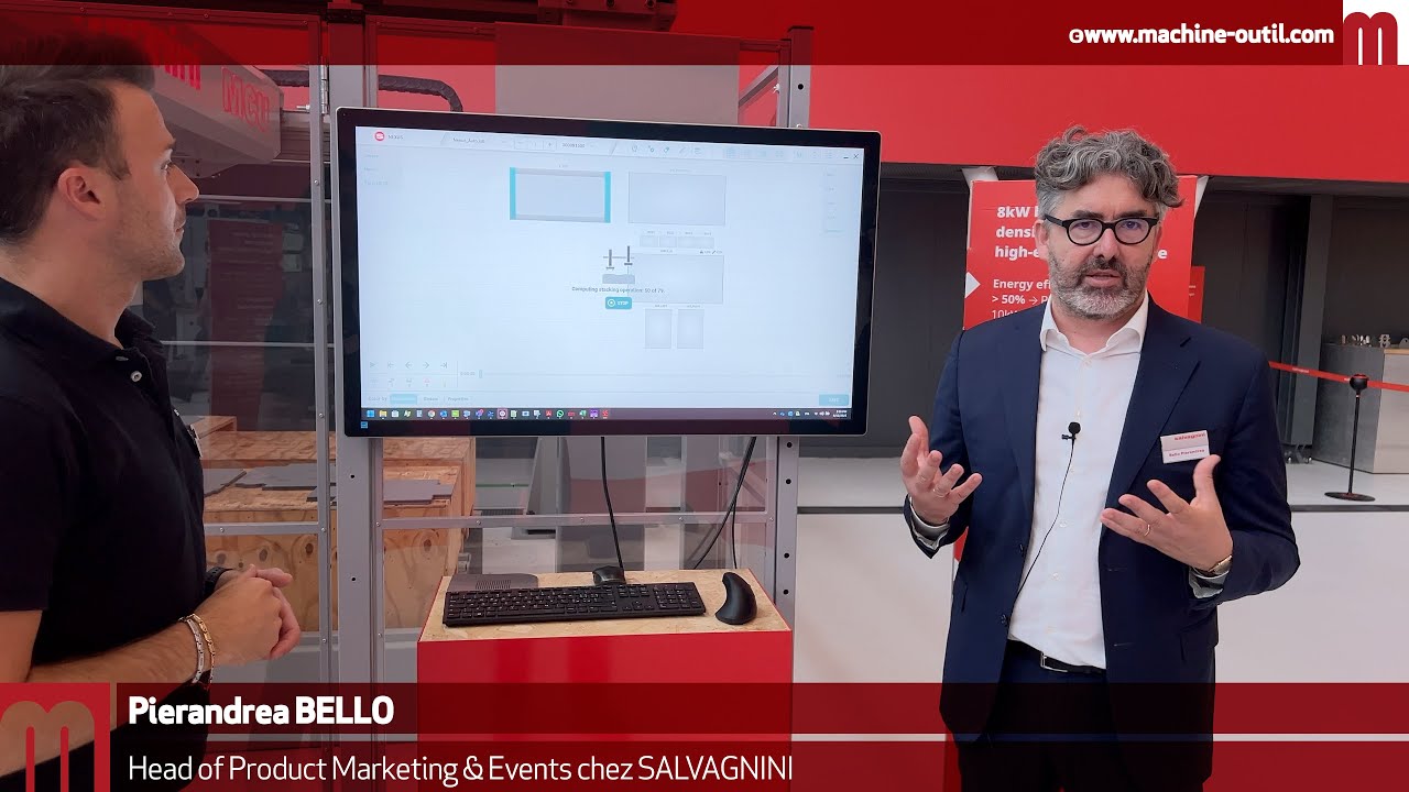 Logiciel de programmation de l'empilage des pièces en sortie de découpe laser Salvagnini Nexus MCU