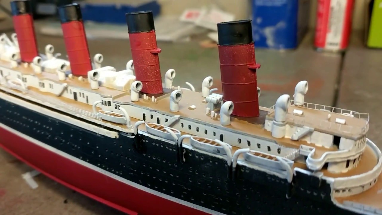 1/600 Airfix Mauritania Build finale - YouTube