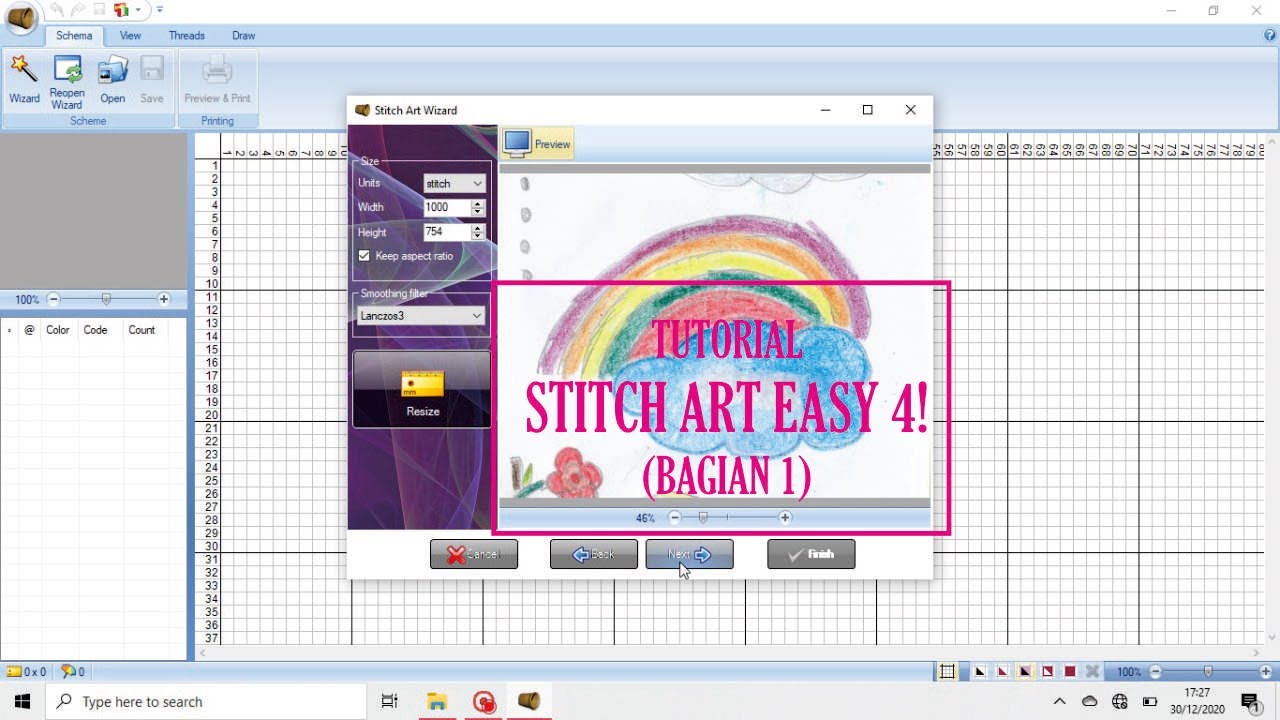 TURORIAL STITCH ART EASY 4! (bagian 1)