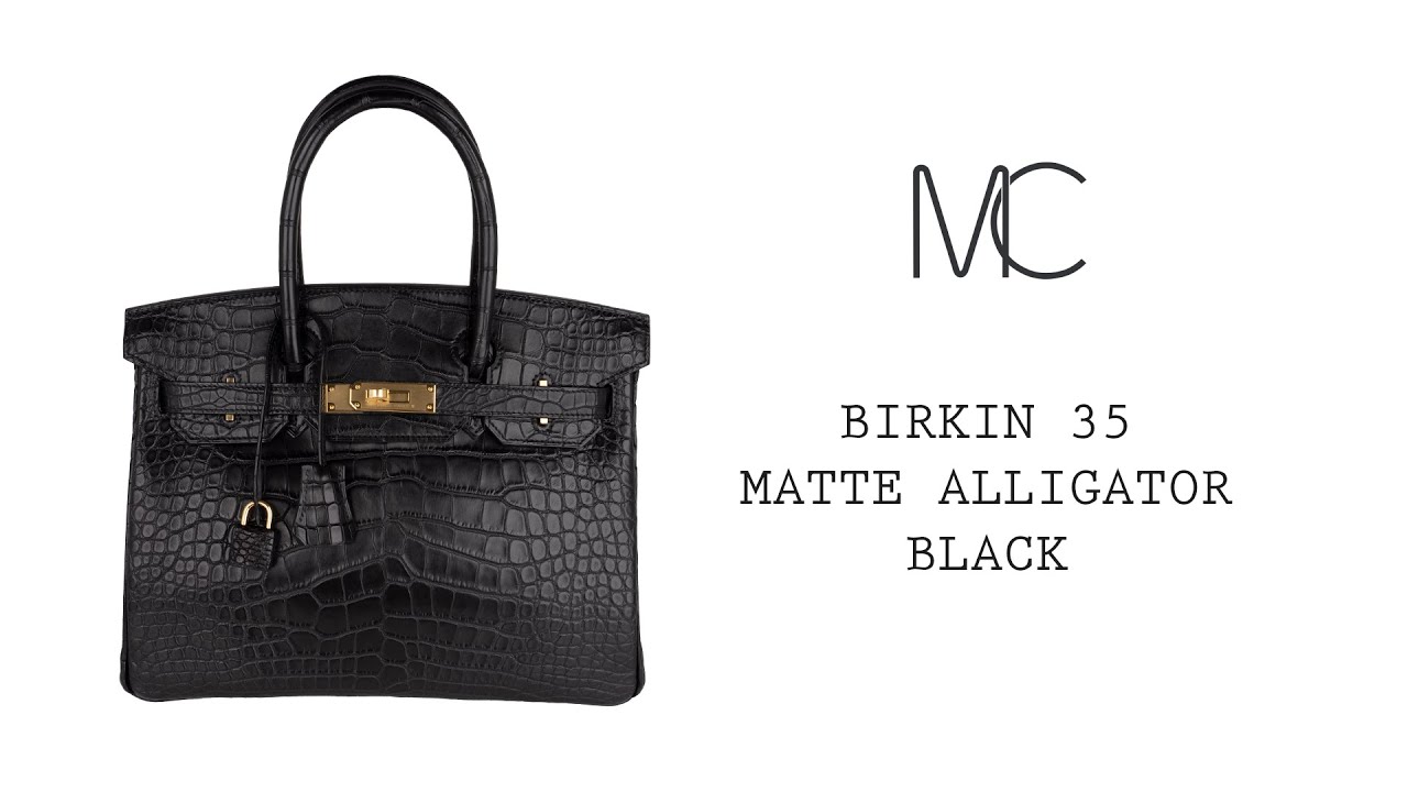Hermès Birkin 30 Noir (Black) Alligator Mississippi Matte Gold Hardware GHW