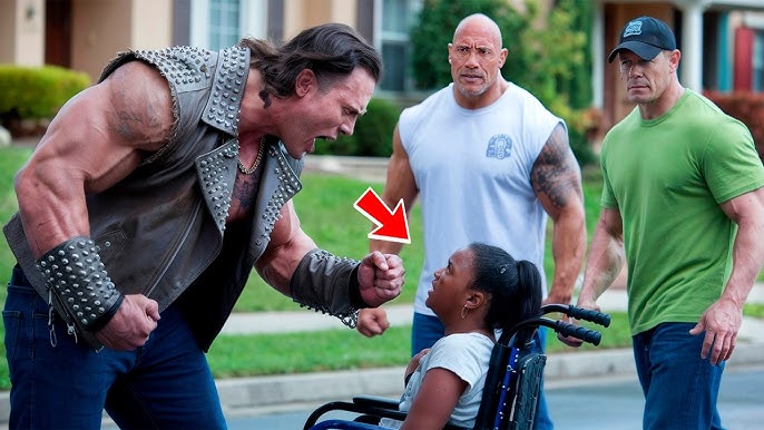A biker attacked a girl selling lemonade. but when The Rock and John Cena  intervened.... - YouTube