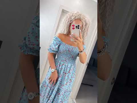 Вишукана жіноча літня сукня "Анжеліна" у квітковий принт (Розмір єдиний 42-50), Блакитна, видео 1